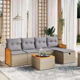 vidaXL 6-dijelni set vrtnih sofa s jastucima bež od poliratana | shoptok.hr
