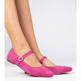D/CEO marka niezdefiniowana Pink faux-suede ballet flats with rhinestones Marcelina | ePonuda.com