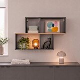 MID.YOU STENSKI REGAL 100/53/20 cm antracit, medeni hrast | Shoptok.si