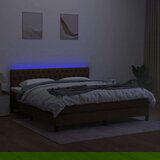  Krevet box spring s madracem LED tamnosmeđi 180x200 cm tkanina | shoptok.hr