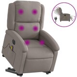  Električni masažni naslonjač na podizanje od tkanine smeđesivi | shoptok.hr