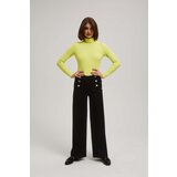 Marisse Wide Leg Jeans With Decorative Buttons, Black Cene