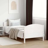 vidaXL Posteljni okvir z vzglavjem bel 100x200 cm trdna borovina | Shoptok.si