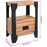 vidaXL noćni Ormarić Masivno Drvo Akacije i Čelik 40x30x54 cm | shoptok.hr
