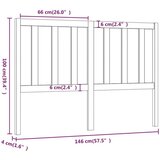  Uzglavlje za krevet boja meda 146 x 4 x 100 cm masivna borovina | shoptok.hr