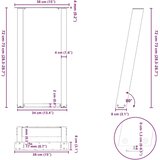  Noge za konzolno mizico v obliki črke U 2 kosa antracitne 38 x (72-73) cm jeklo, (22123979) | Shoptok.si