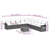  10-dijelni set vrtnih sofa od poliratana s jastucima sivi | shoptok.hr