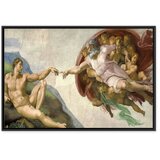 Slika - Michelangelo – The Creation of Adam II 120x80 U crnom drvenom okviru | shoptok.hr