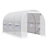 Outsunny vrtni rastlinjak v tunelu (4 x 2 x 2 m) z jekleno konstrukcijo in polietilenskim platnom, (20747951) | Shoptok.si