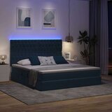  LED krevet za pohranu s madracem Tamno plava 160 x 200 cm | shoptok.hr