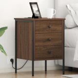 vidaXL Noćni Ormari s ladicama 2 pcs Smeđi hrast 42 x 41 x 61 cm Cijene