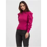 Vila Pink sweater with stand-up collar Visygga - Women