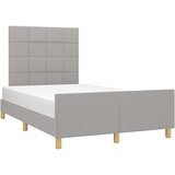 vidaXL Posteljni okvir z vzglavjem svetlo siv 120x190 cm tkanina | Shoptok.si