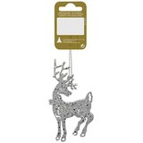  ukrasi za božićno drvce jelen (srebrne boje, plastika, ostalo) | shoptok.hr