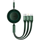 Baseus USB-C 3-v-1 kabel Bright Mirror 4 za mikro USB / USB-C / Lightning 100W / 3.5A 1.1m (zelen), (20627375) Cene