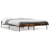 vidaXL Okvir kreveta boja hrasta 140x190 cm konstruirano drvo i metal Cijene
