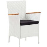  Zunanja jedilna garnitura 9-delna poli ratan bela, (20679674) | Shoptok.si