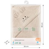 BabyOno Brisača bambus 100x100 cm, z ušeski, svetlo bež | Shoptok.si