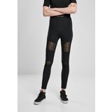 Urban Classics Women's Leggings Flock Lace Inset Black
