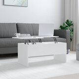 Furnova Klubska mizica bela 102x50,5x46,5 cm konstruiran les, (21914755) Cene