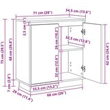 vidaXL Stranska omara z LED staro leseno 71x34,5x75 cm iz umetnega lesa | Shoptok.si