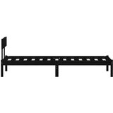  Posteljni okvir črn iz trdne borovine 90x200 cm, (20606087) | Shoptok.si
