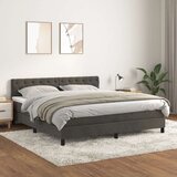  Box spring postelja z vzmetnico temno siva 160x200 cm žamet, (20790370) Cene