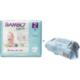 Bambo pelene nature eco-friendly 2 a30 + love&care vlažne maramice, 100 komada | Eponuda.com