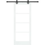  Klizna vrata Bijelo 83 x 202 cm Masivna borovina i staklo | shoptok.hr