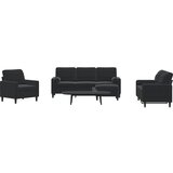 vidaXL 3-dijelni set sofa s jastucima crni baršunasti | shoptok.hr