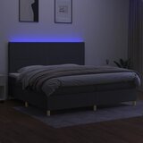 Krevet box spring s madracem LED tamnosivi 200x200 cm tkanina | shoptok.hr