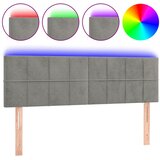  LED uzglavlje svjetlosivo 144x5x78/88 cm baršunasto | shoptok.hr