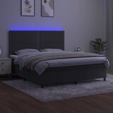  box spring s madracem LED tamnosivi 160x200 cm baršun | shoptok.hr
