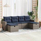 vidaXL 6-dijelni set vrtnih sofa od poliratana s jastucima sivi | shoptok.hr