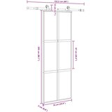  Klizna vrata s priborom 76 x 205 cm kaljeno staklo i aluminij | shoptok.hr