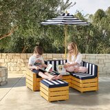 Bessagi Kids Otroška Vrtna Garnitura Daisy, Modra, Bela, S Senčnikom | Shoptok.si