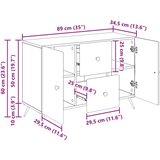  Strani šal s predalom Črna 89 x 34,5 x 60 cm Inženirski les, (5000217629) | Shoptok.si