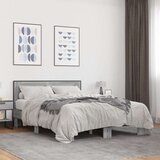  Posteljni okvir siva sonoma 135x190 cm inženirski les in kovina, (21166092) | Shoptok.si