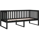  Dnevna postelja črna 90x190 cm trdna borovina, (21073750) | Shoptok.si