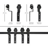  Kompletni set kliznih vrata 200 cm okov za klizna vrata tračnica za klizna vrata sustav kliznih vrata za drvena klizna vrata | shoptok.hr