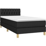 Box spring postelja z vzmetnico črna 80x200 cm blago, (20725814) | Shoptok.si