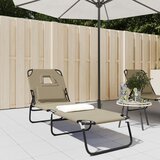 Maison Chic Zložljiv Ležalnik - Sončna ležalnik taupe oxford tkanina jeklo s prašnim premazom, (22043083) | Shoptok.si