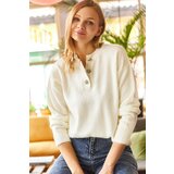 Olalook Sweater - White - Regular fit Cene