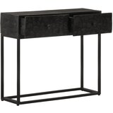 Maison Chic konzolna miza - miza ob steni črna 90x30x76 cm trden mangov les in železo, (21786017) Cene