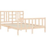  Okvir za krevet s uzglavljem 140x200 cm od masivnog drva | shoptok.hr