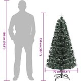 vidaXL Umestno božično drevo z dekorativnimi lučmi Zelena 150 cm PVC | Shoptok.si