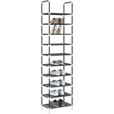  Stalak za cipele 10 razina crni 44x28x180 cm netkana tkanina | shoptok.hr