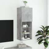TV ormarić s LED svjetlima siva boja betona 40,5x30x102 cm | Eponuda.com