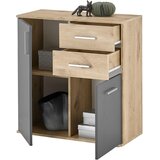 CARRYHOME komoda, siva, barve hrasta | Shoptok.si