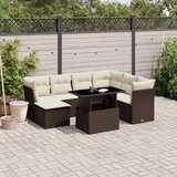 vidaXL 8-dijelni set vrtnih sofa s jastucima smeđi od poliratana | shoptok.hr